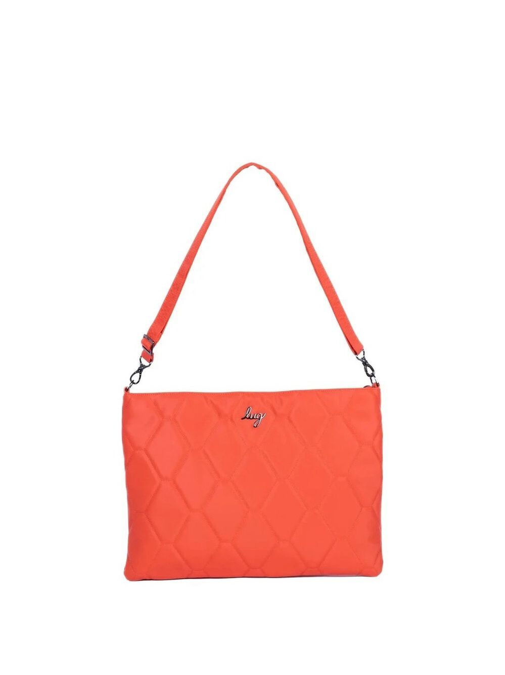 Lug Galley Satin Luxe VL Portfolio Cross Body Bag in Papaya